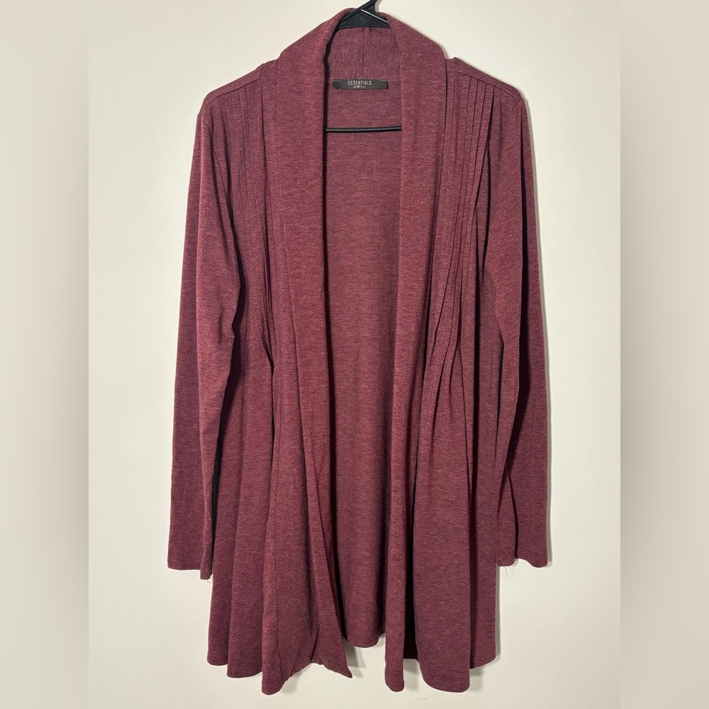 Essentials by Milano Long Maroon Cardigan
